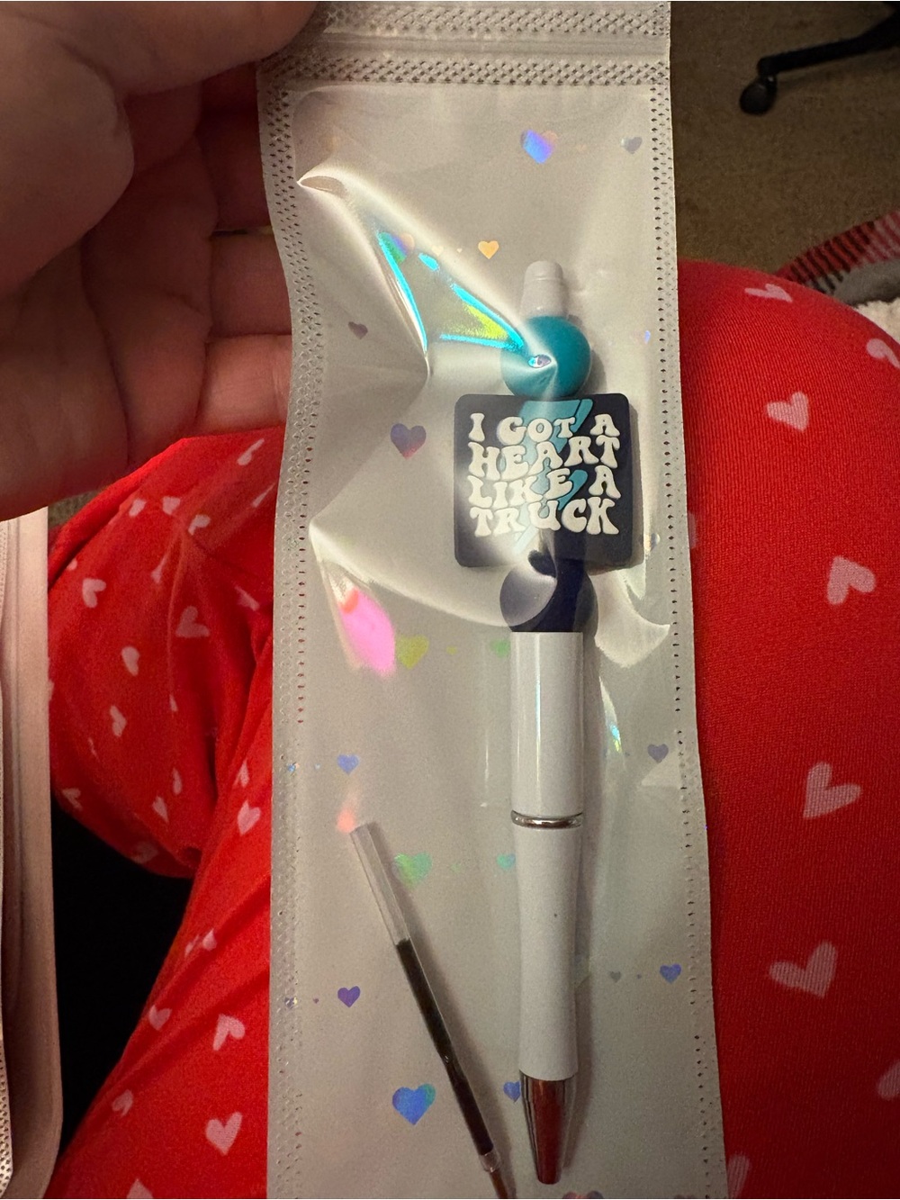 I Got a Heart Like a Truck White & Teal Novelty Pen - Unbranded